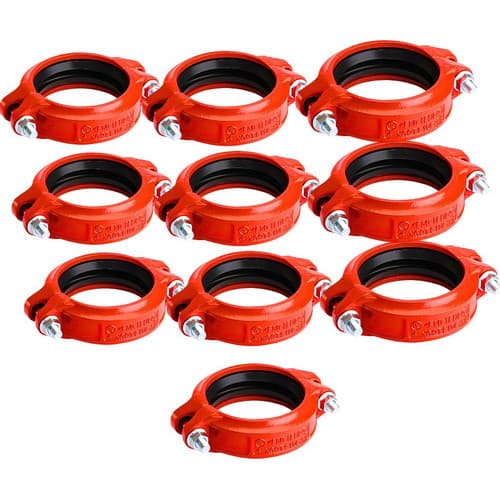 Kit 10 Acoplamento Ranhurado Grooved Rígido 2.1/2 76mm Conexão Incendio Aprovado Ul Fm 