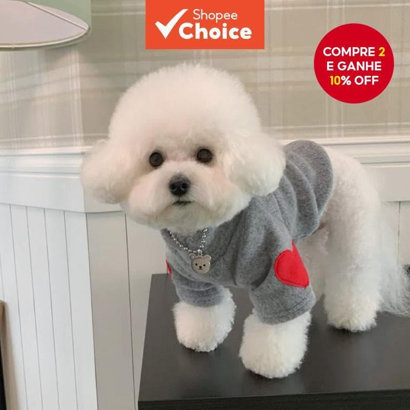 Suéter PawWarmth Para Cães E Gatos Todas As Estações , Roupas Aconchegantes Animais De Estimação Com Estampa De Amor , T