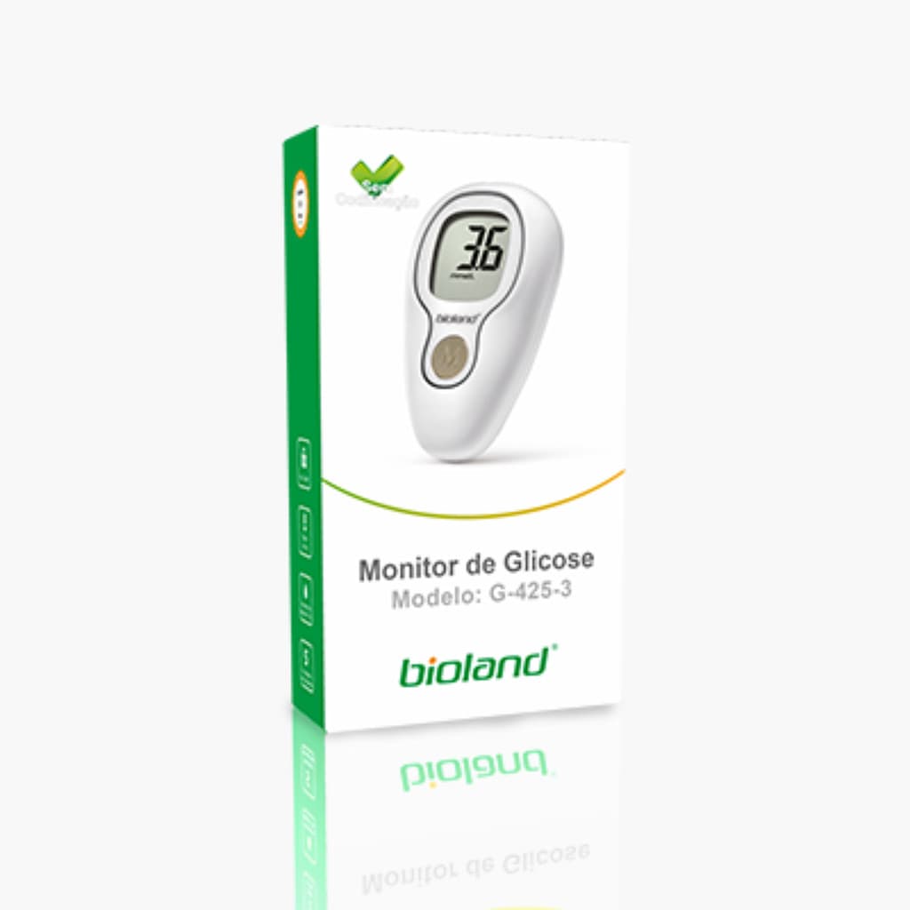Monitor De Glicose G-425-3 Bioland Branco Glicemia Diabetes