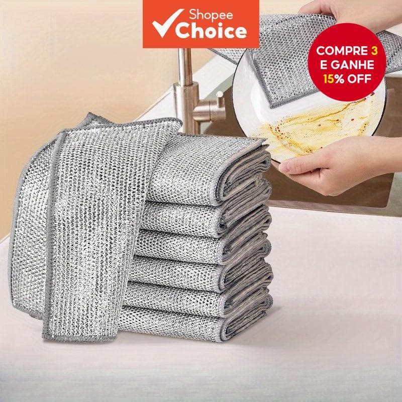 Purificador De Lã De Aço-Pano De Prato Não Gorduroso Para Limpeza De Panelas/E Fogão , Removedor De Manchas Resistente