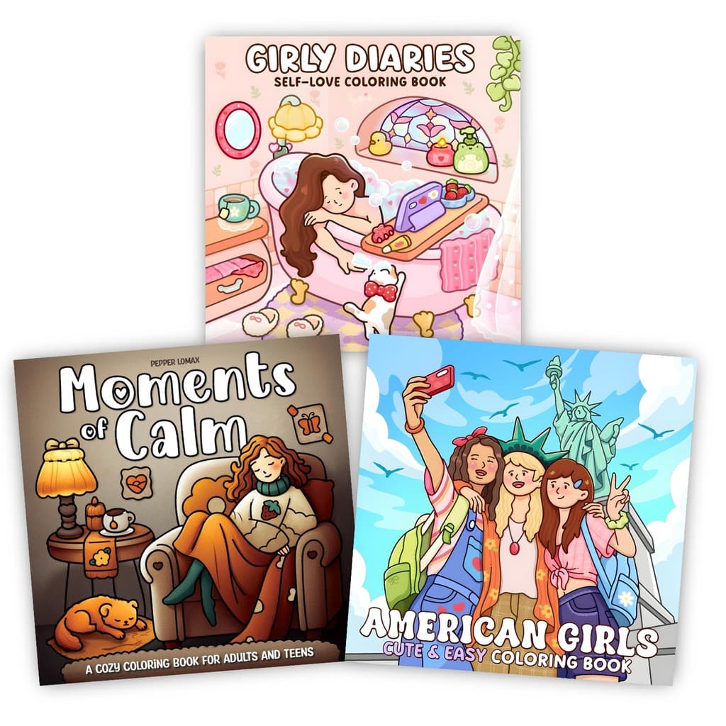 Livro de colorir Girly Diaries - 45 páginas - 120gr