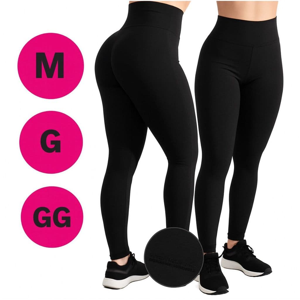 Calça Legging Preta e Cinza