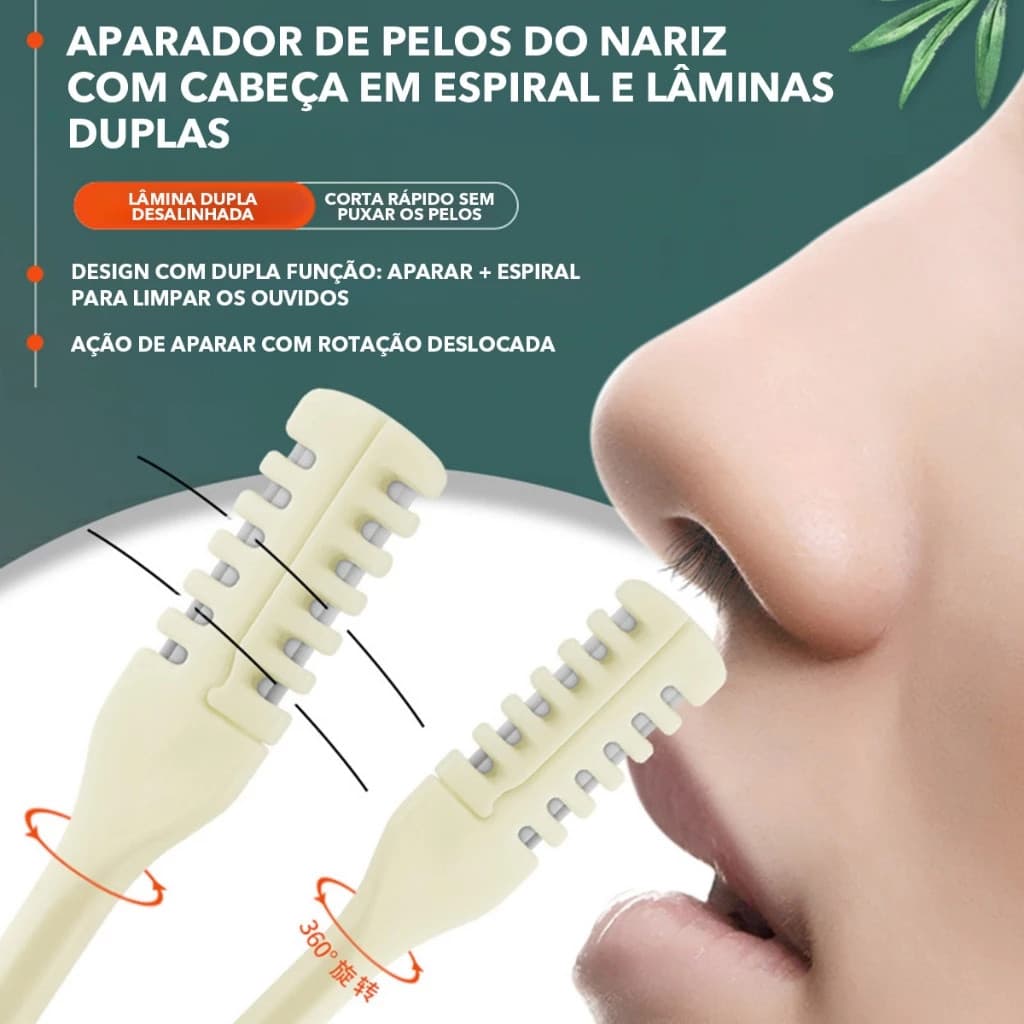 KIT 1/2/3 Aparador De Pelo Do Nariz Com Ferramentas De Remoção Laváveis Portáteis De Cabeça Dupla Girando 360 Graus 2025