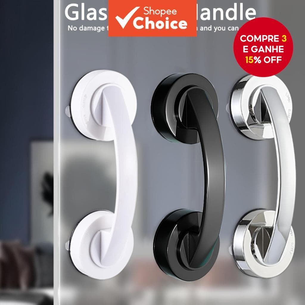 Puxadores de Vidro e Janela para Banheiro e Armários Sem Alças Perfuradas