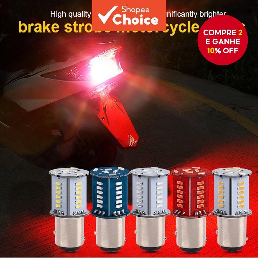 1 Unidade 1157 LED Luz Traseira Estroboscópica Pisca Parar Lâmpada De Freio BAY15D 12V Piscando Motor 30SMD