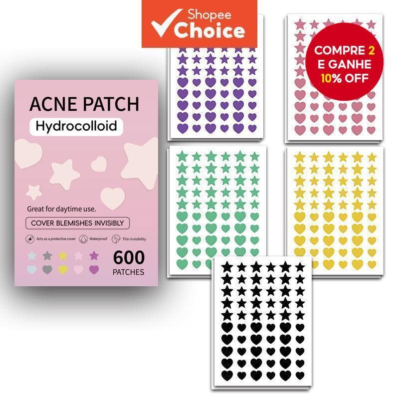 300/600 Remendos Da Espinha Dos Pces Para O Rosto Cobrir Espinhas E Manchas , Bonitos Estrela , Adesivos Do Ponto