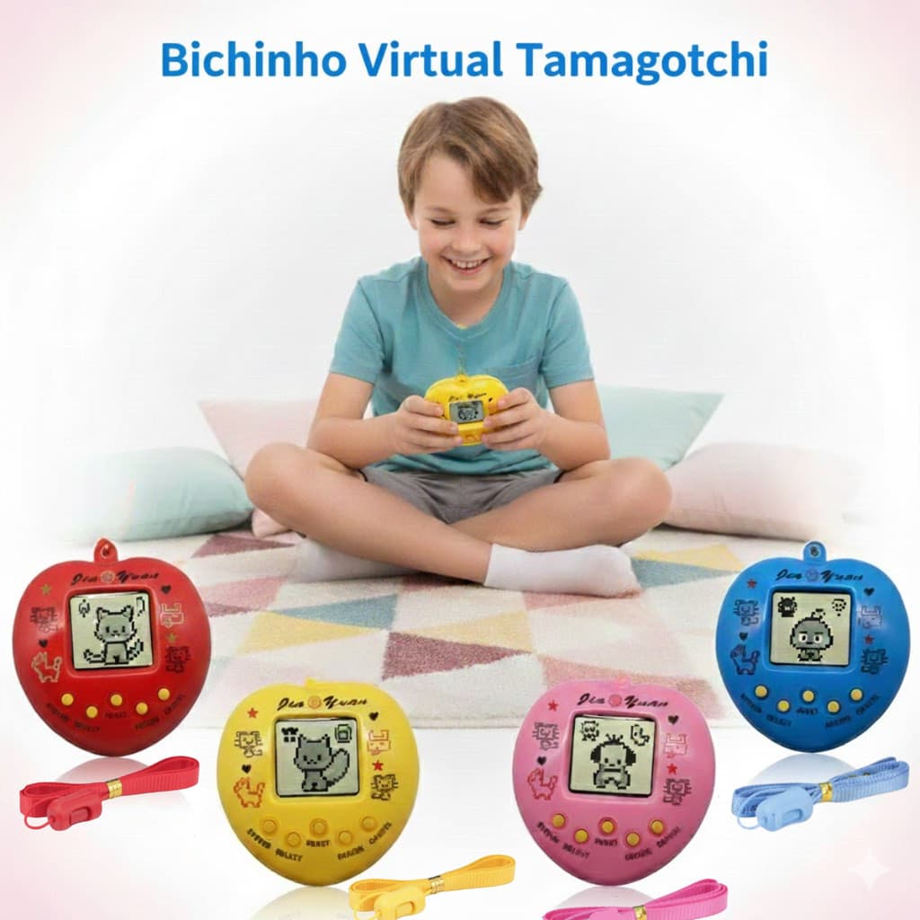 Bichinho Virtual Tamagotchi 168 Pets Em 1 | Mini Console Retrô Portátil Maçã Infantil