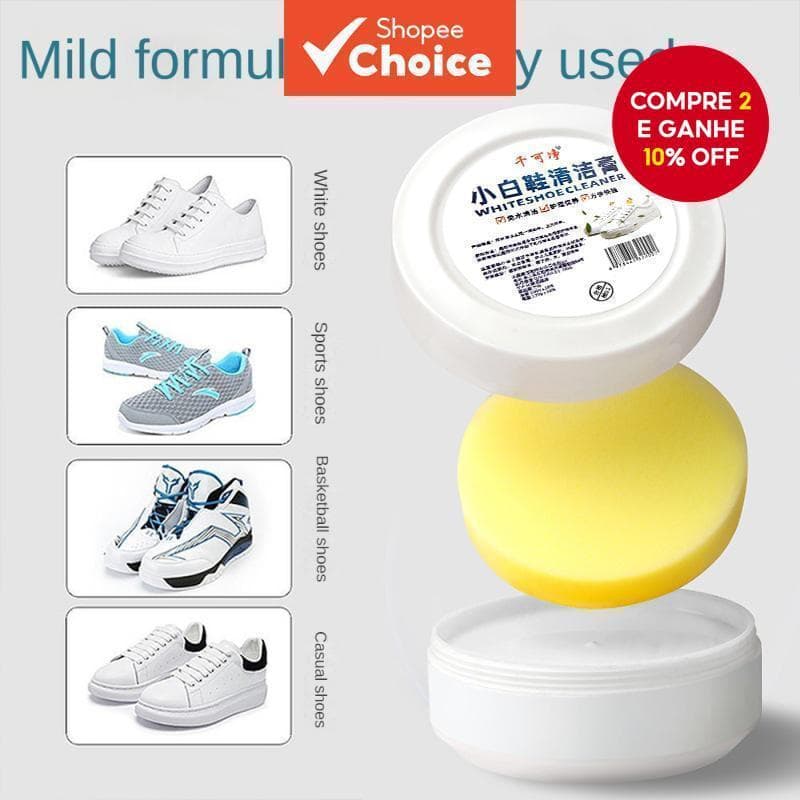 Creme De Limpeza De Sapatos Brancos 120G/260G-Removedor Versátil De Manchas E Solução De Clareamento Com Esponja Para To