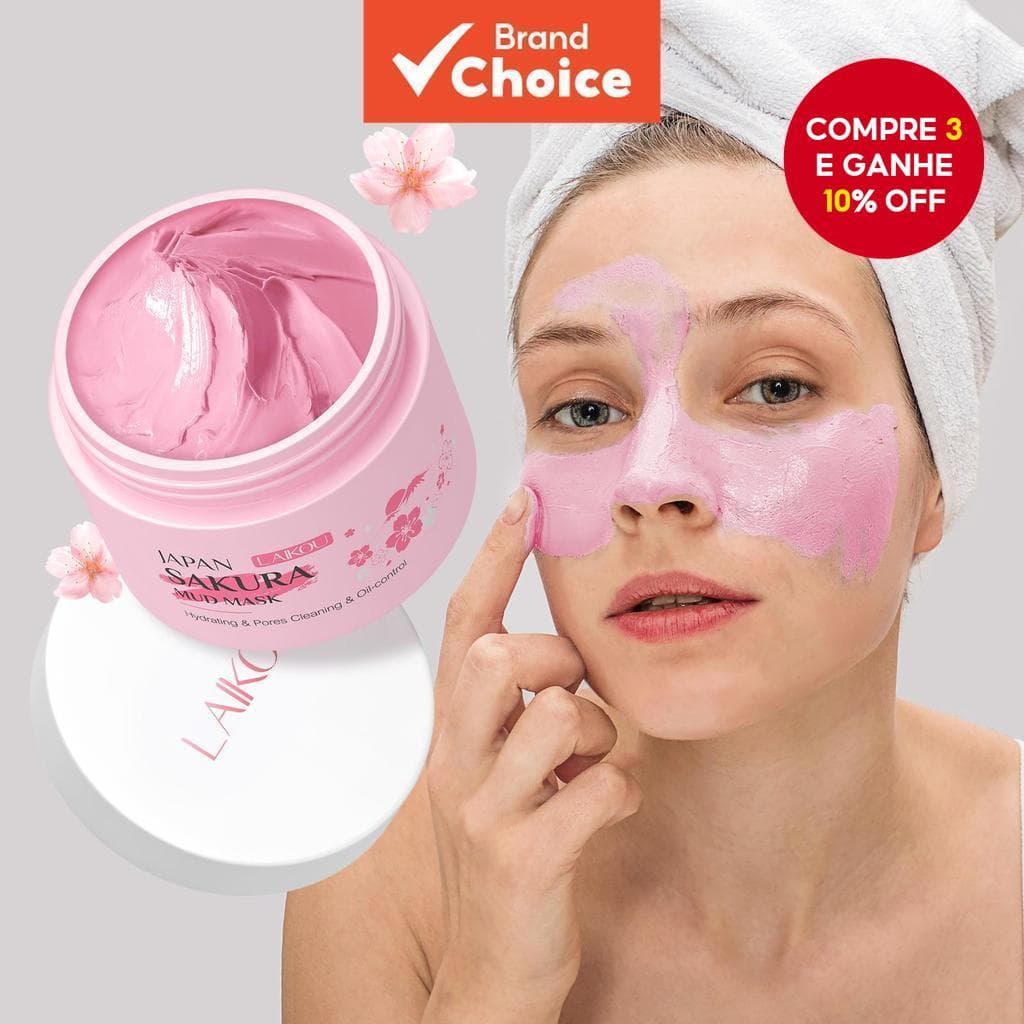 Máscara De Lama De Limpeza LAIKOU Sakura 25g/0.88 Onças . Rejuvenescimento Da Pele Com Controle De Óleo Suave