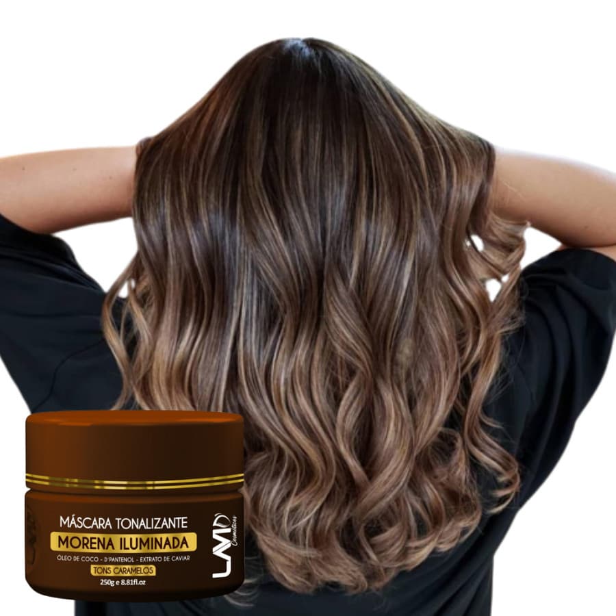 Tonalizante Morena Iluminada Lavid 250g, tonaliza a raiz e o fio