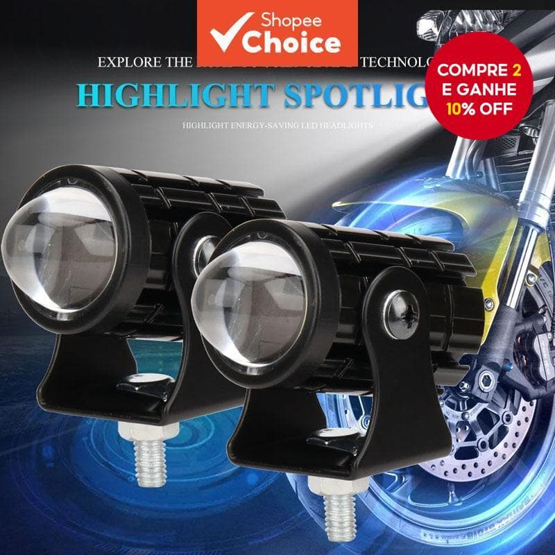 Faróis LED Modificados Para Motocicleta Branco Amarelo De Alta Qualidade 74SMD