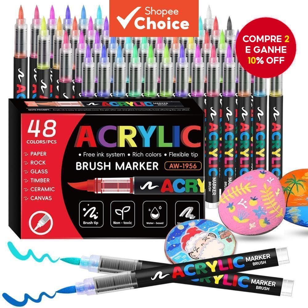 Caneta Acrílica De Ponta Macia, Disponível Em Embalagens De 12/24/36/48, Ideal Para Estudantes E Para desenhos