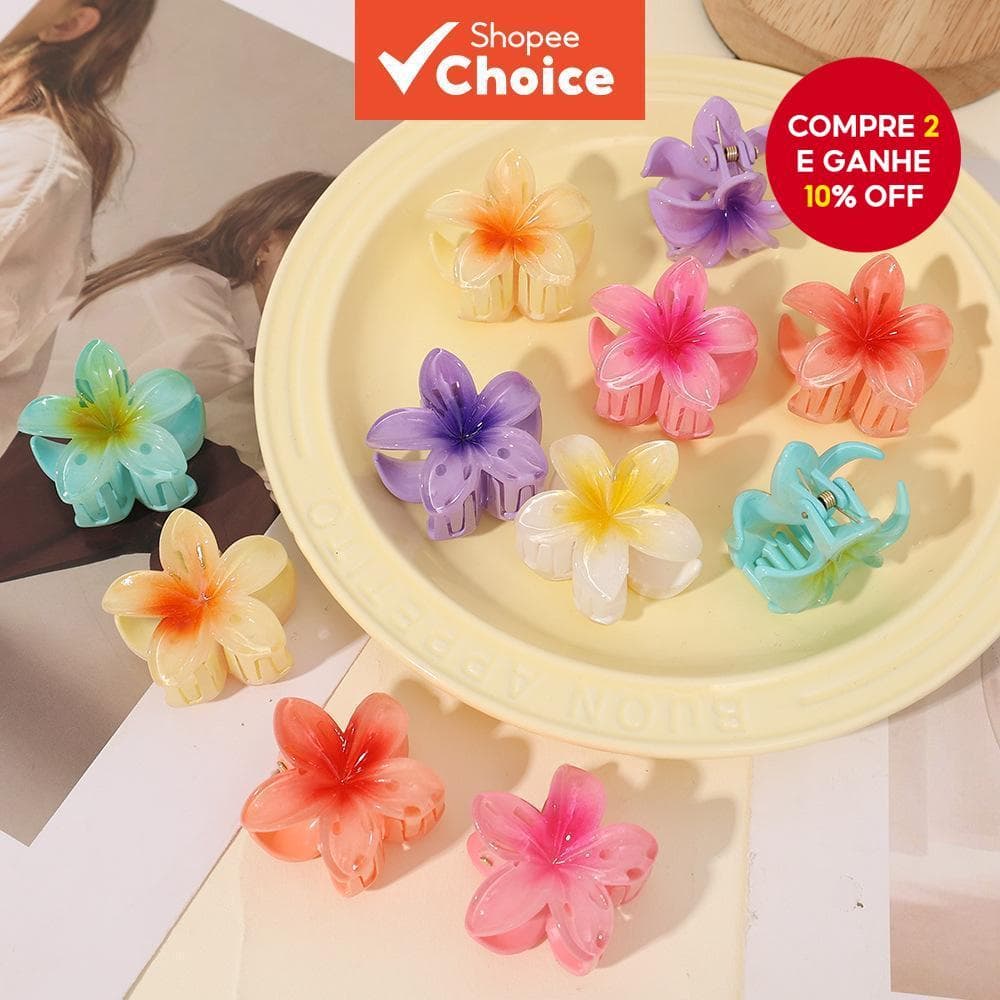 Novo Pequeno Flor Grampo De Cabelo Bougainvillea Tubarão Garra Acessórios Elegantes Gradiente Plumeria