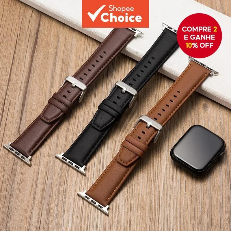 Pulseira De Couro Para Apple Watch Se Encaixa Em 49 Mm 44 45 42 40 38 41 Unissex