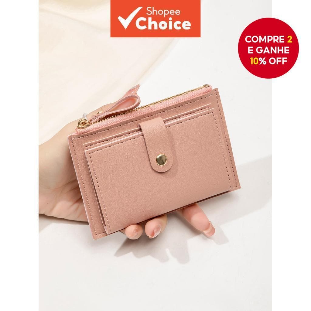 MIYIN Carteira Fina Mini Fecho De Fivela Porta-Cartões RFID Bolsa Compacta Com Bolso Para Moedas Zíper