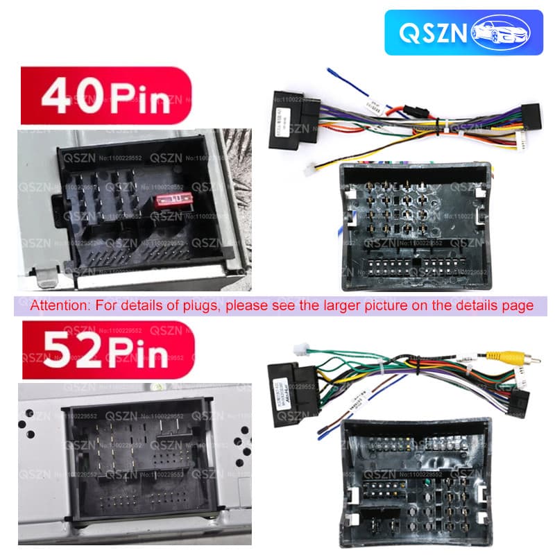 Cabo Canbus De Rádio De Carro Android Para Volkswagen Golf 5 6 Polo Passat Tiguan Jetta Touran Skoda 40/52Pin Chicote Co