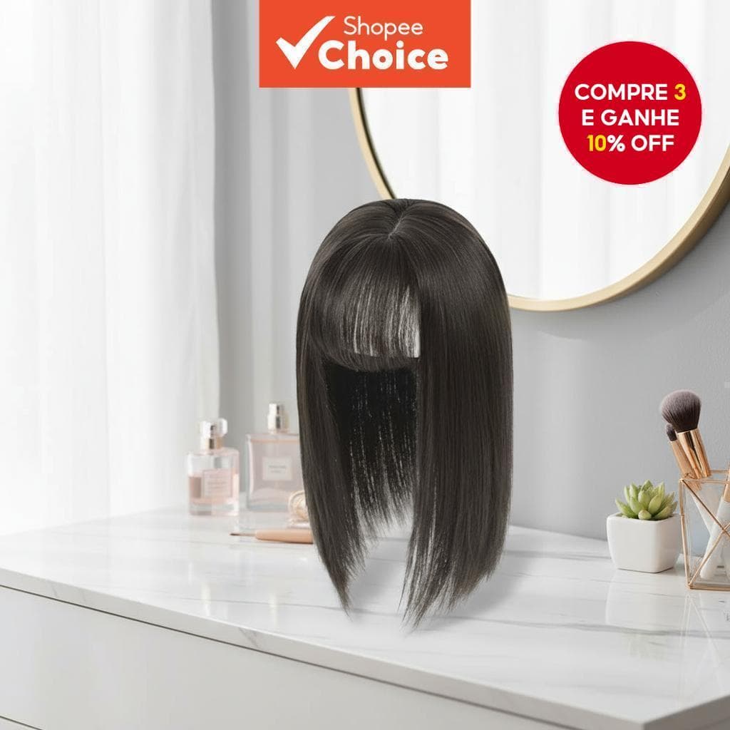  Topete 3D para mulheres - Aplique natural de cabelo humano para cabelos ralos e cobertura de fios grisalhos, volume