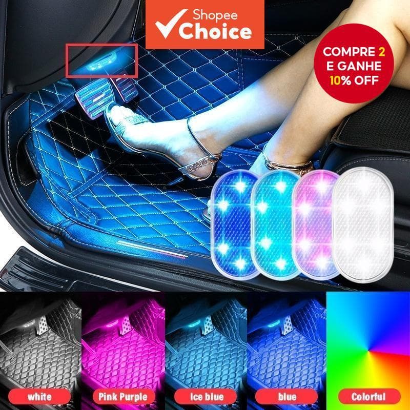 Interior Do Carro LED Sensor Luz USB Recarregável Interruptor De Toque Lâmpada Ambiente Sem Fio