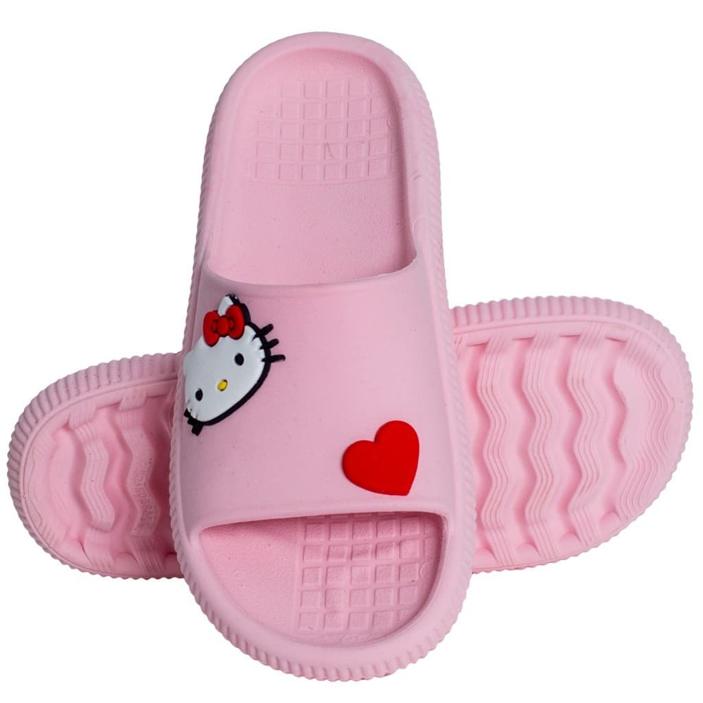 Chinelo Slide Hello Kitty Feminino Infantil Juvenil Adulto Confortável Moda Promoção Macio e Leve