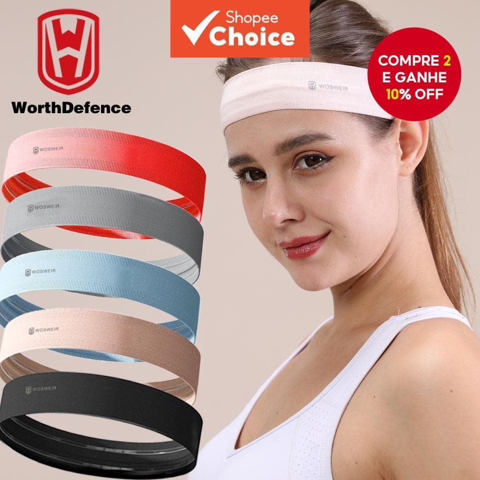 Worthdefence Bandas de Suor Esportivas para Cabeça Feminina Sem Escorregamento Correr