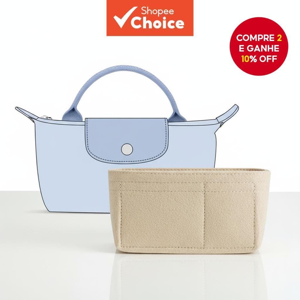  Organizador para Bolsa Mini Longchamp Feltro Forro Interno