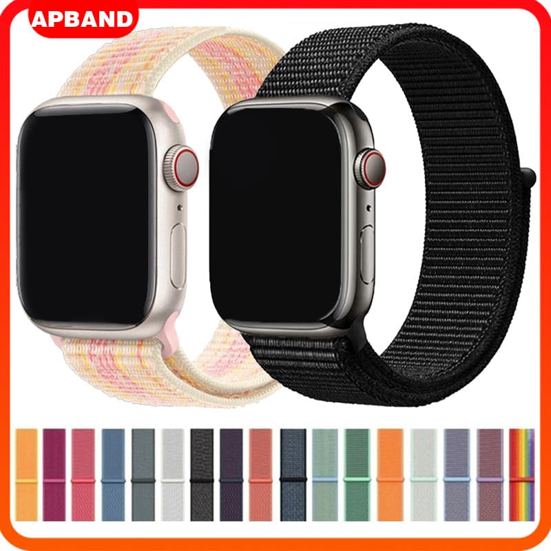 Pulseira De Nylon Para Relógio Smartwatch Iwatch Apple Watch SE Ultra 3 2 49 46 42 45 44 40 41 38mm Series 11 10 9 8 7