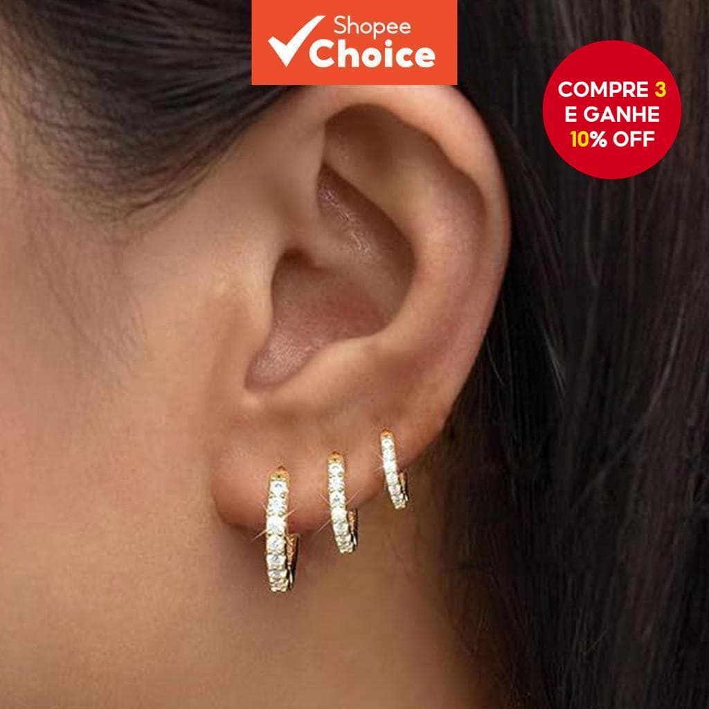 Brincos De Argola Dourados De Zircônia , Joias Hipoalergênicas Elegantes Para Meninas , Acessório De Moda Deslumbrante