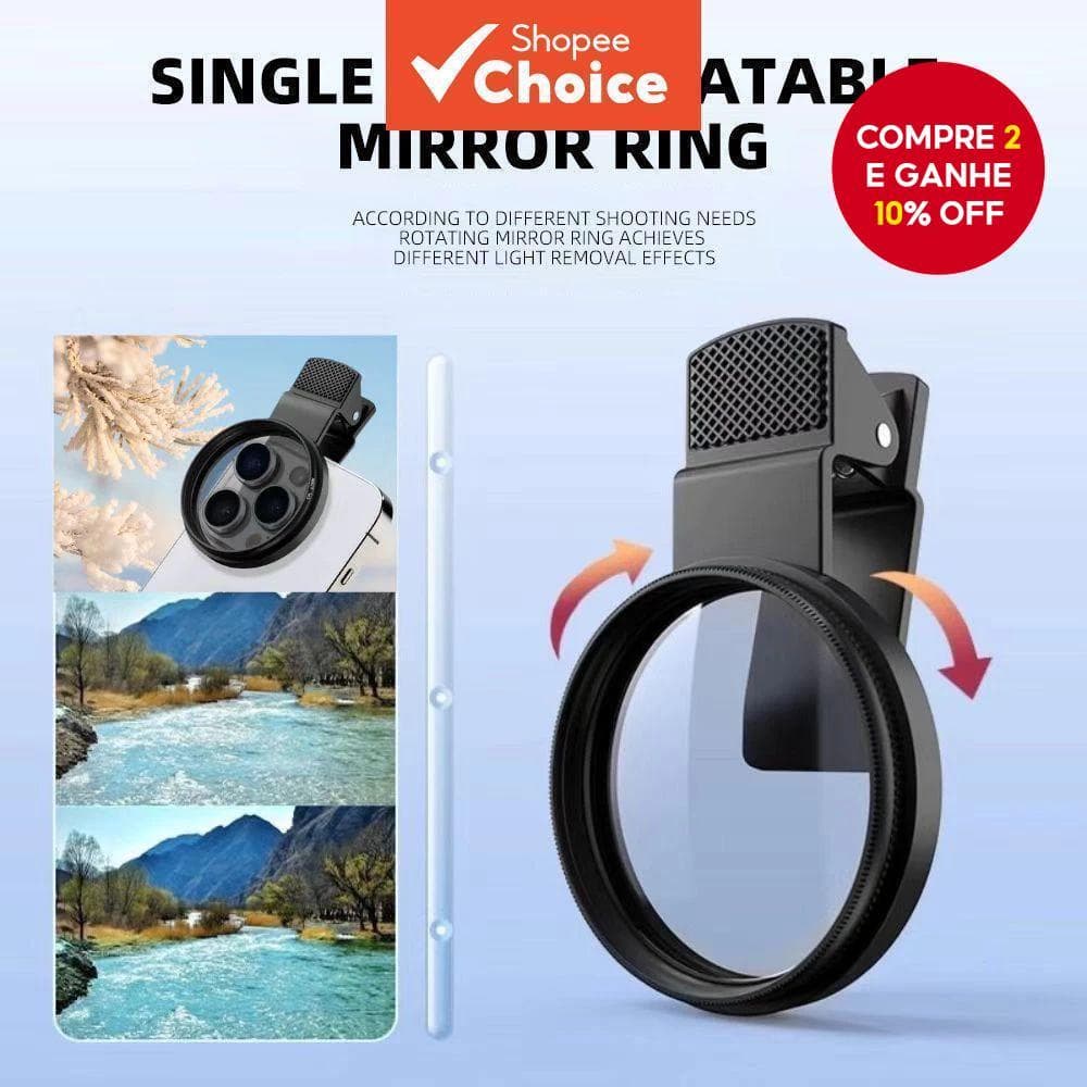 Filtro de Lente Polarizada CPL Filtro Reflexivo Universal para Gravação Móvel