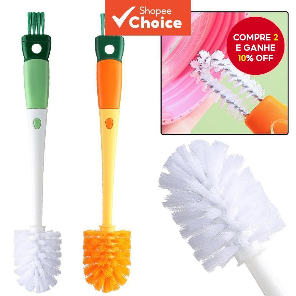 Escova Multifuncional 5 em 1 - Ferramenta de Limpeza com Cabo Longo para Canudos e Copos, Cuidado Sem Esforço