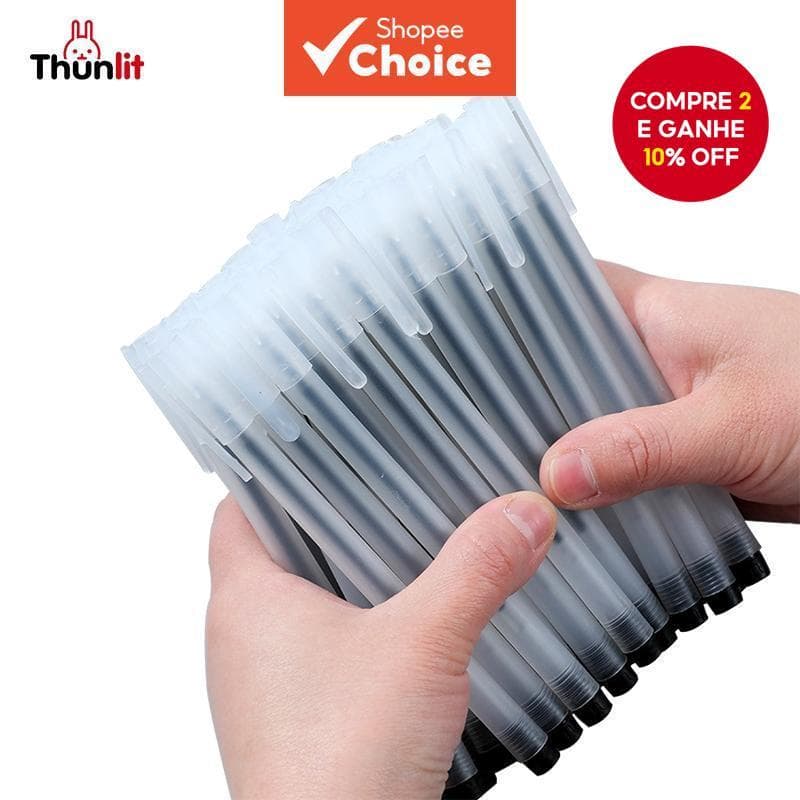 Conjunto De Canetas De Gel Pretas Thunlit 10 Unidades-Material Escolar De Escritório Para Escrita Suave E Fosca De 0.5 M
