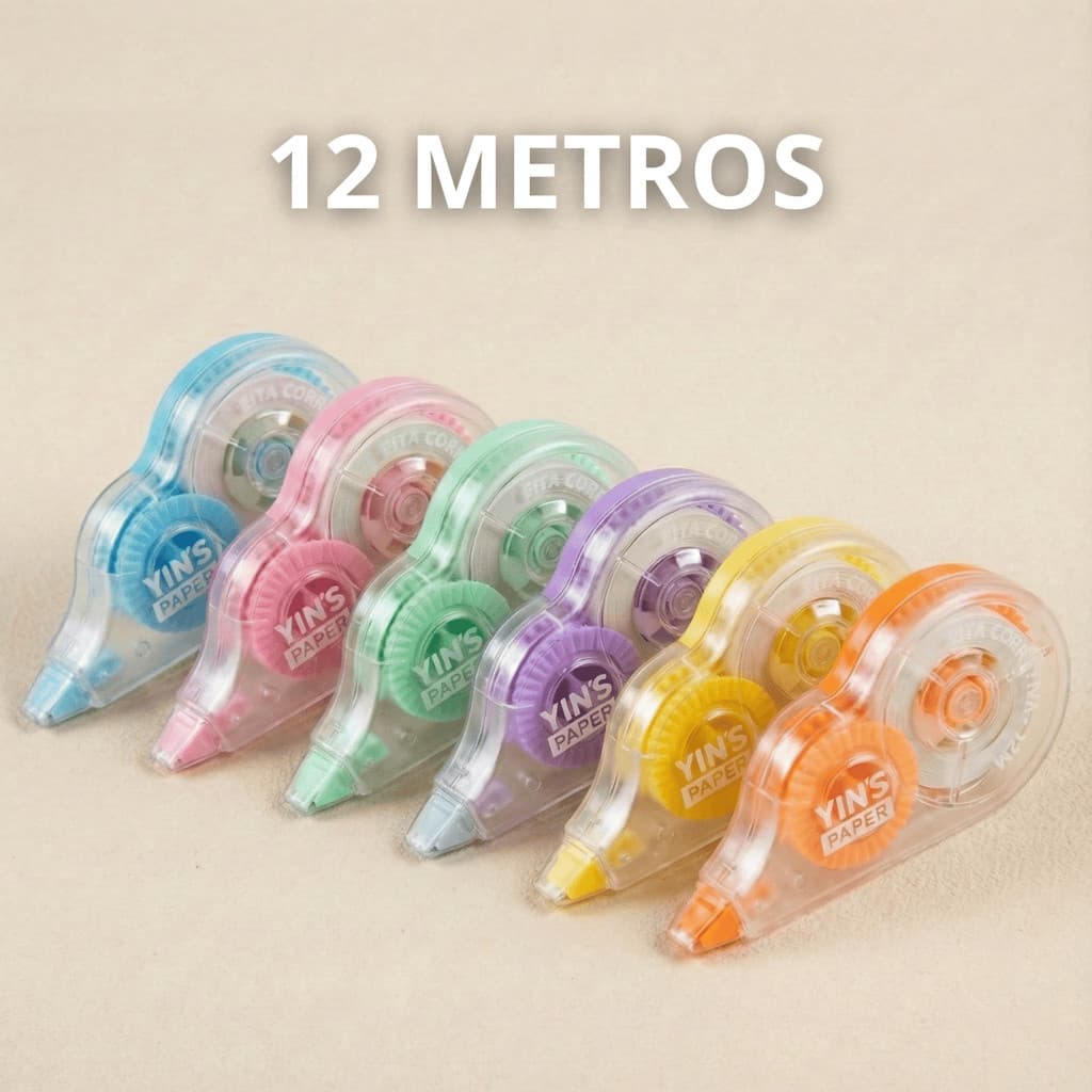 Fita Corretiva 5mm Yins paper 12m Saída De Grande Capacidade Para Escola E Escritório 