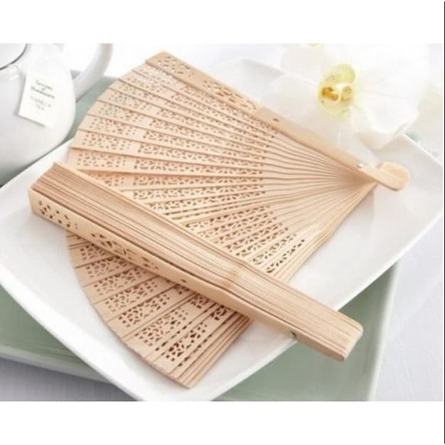 Leque de Madeira Oriental Sortidos / Todo de Madeira Bordado