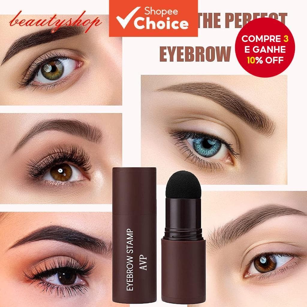 Kit De Carimbo De Sobrancelha-À Prova D'água , 10 Estênceis Reutilizáveis E Maquiagem Em Pó