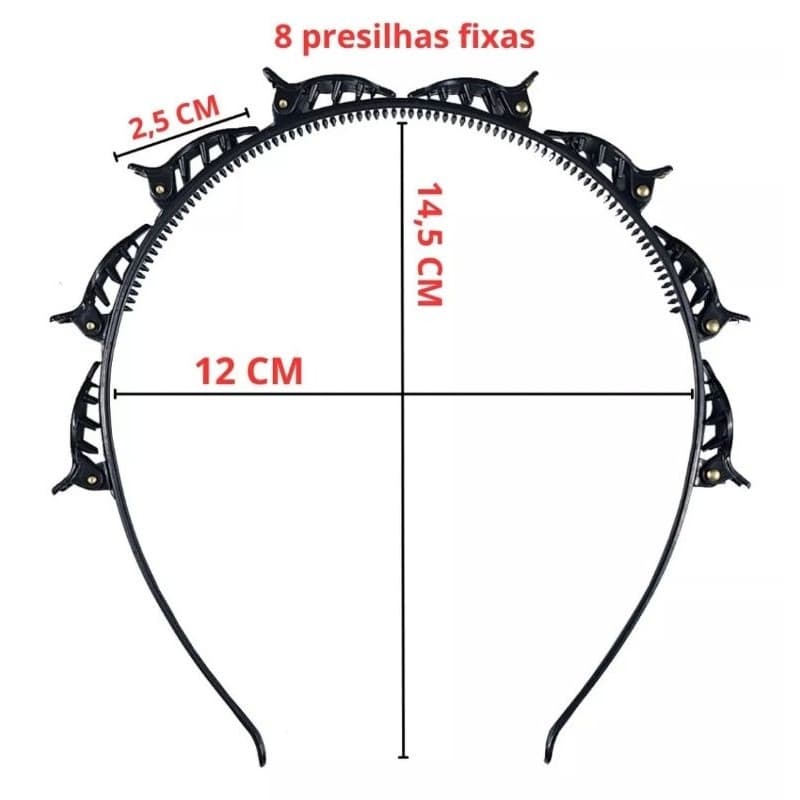 Tiara com presilhas penteado hair twister cabelo moda head para mulheres Tiara com Presilha penteado