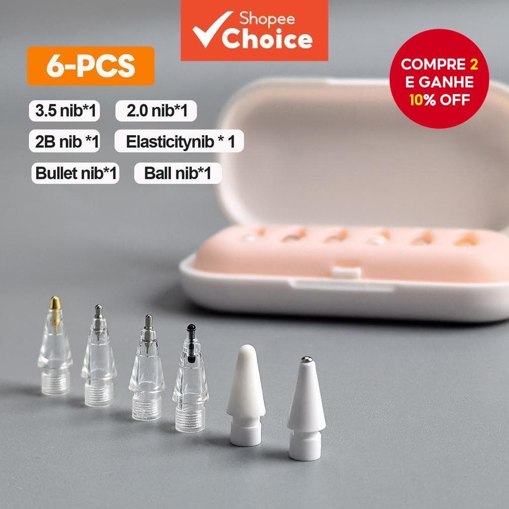 Pontas De Substituição Multicoloridas , Pacote Com 6 Ponta Fina Compatíveis Apple Pencil 1o 2o USB-C