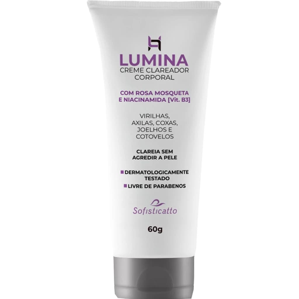 Creme Clareador Rosa Mosqueta Niacinamida Lumina Sofisticatto Corpo Virilha Axila Hidratante Potente