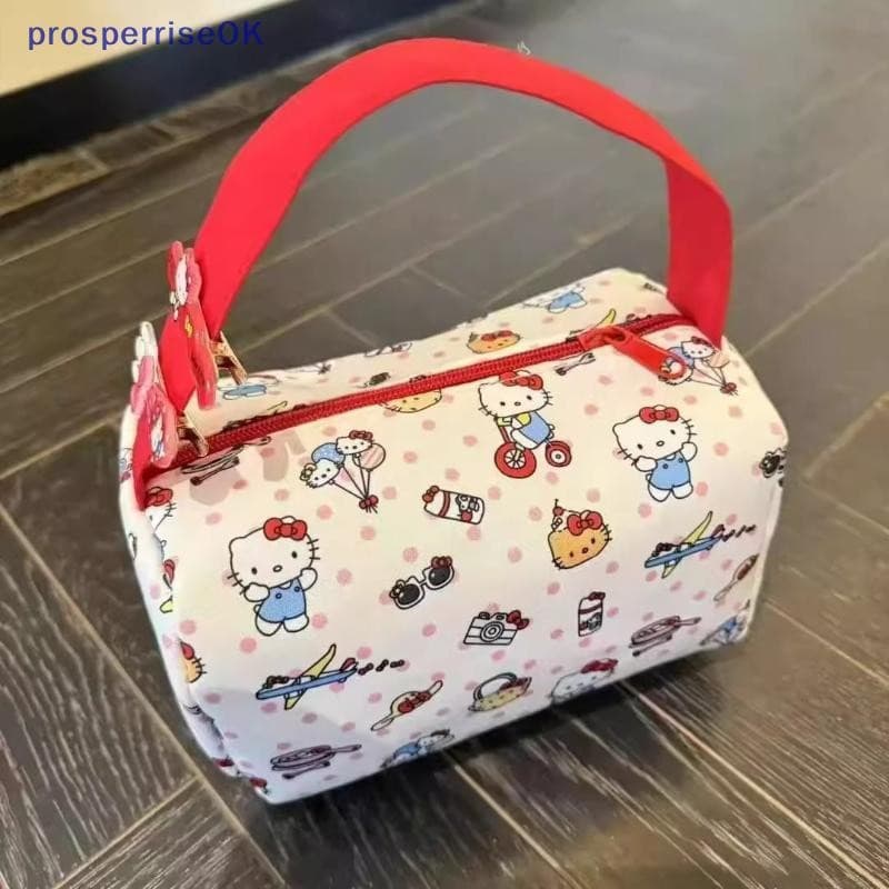 [newpros] Bolsa Cosmética 3D Portátil Fofa Hello Kitty Feminina KT Cat De Armazenamento De Viagem Grande Capacidade Lava