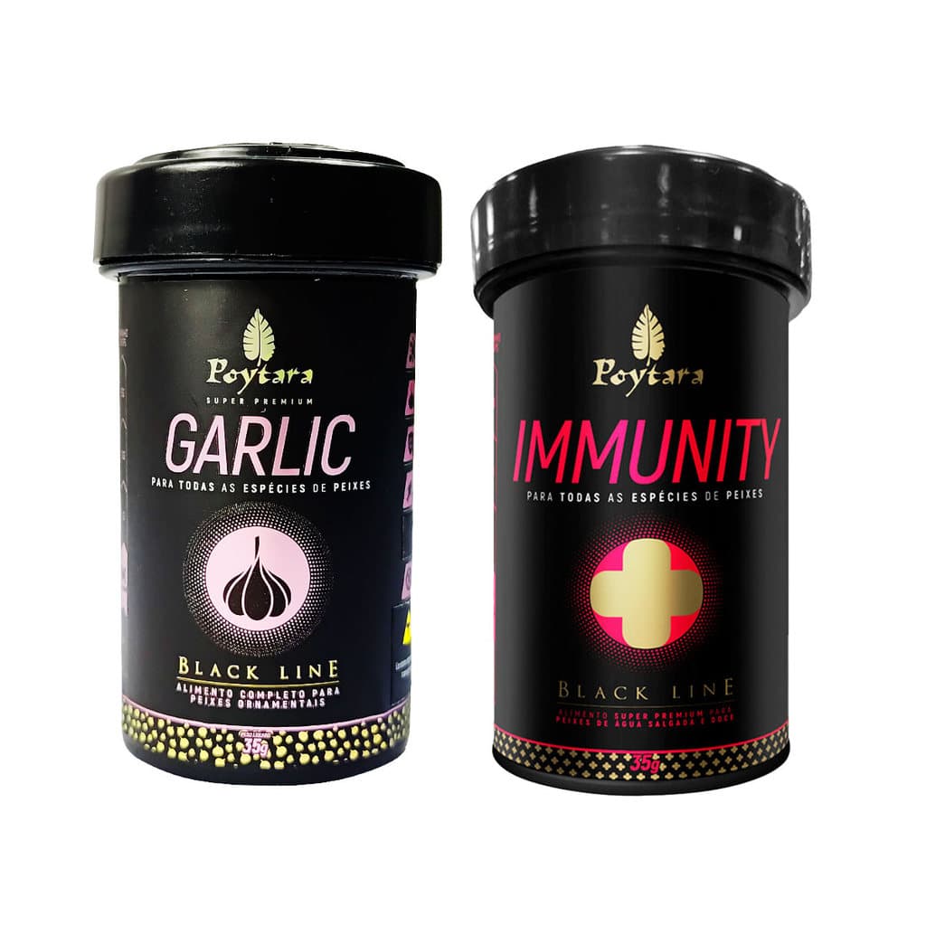 Kit Ração Poytara Garlic E Immunity Premium Para Peixes