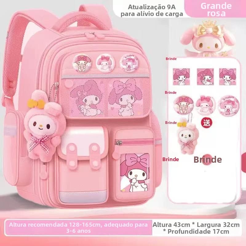 Nova mochila escolar com estampa de anime para alunos do ensino fundamental--5028