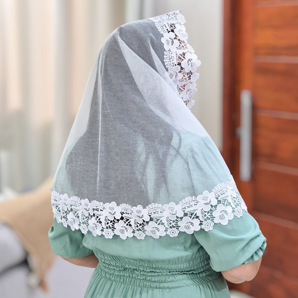 Véu Ccb Congregação Cristã Renda Guipir Larga Adulto (mod. Nathália)