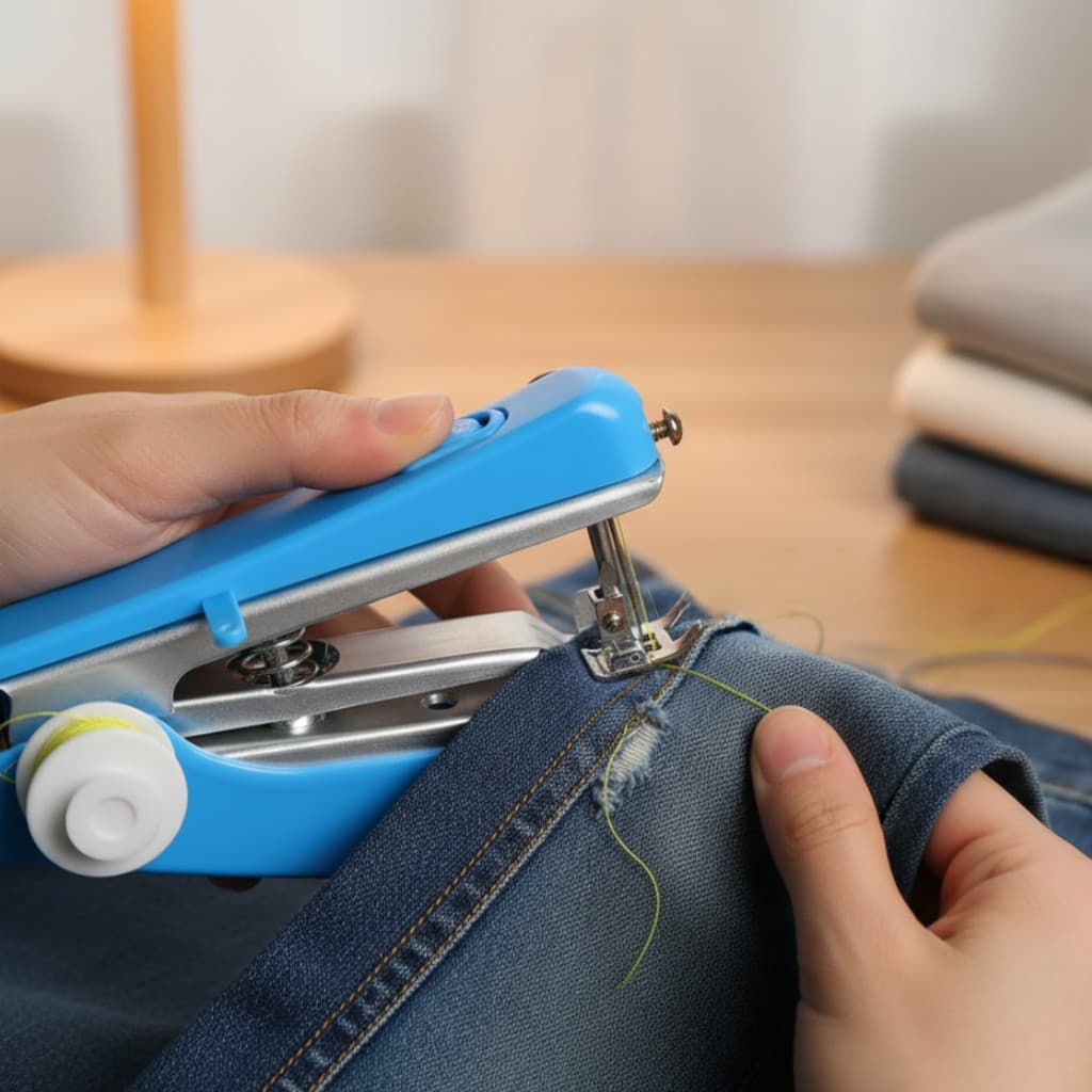Mini Máquina de Costura Manual Fácil de Usar para Reparos Emergenciais