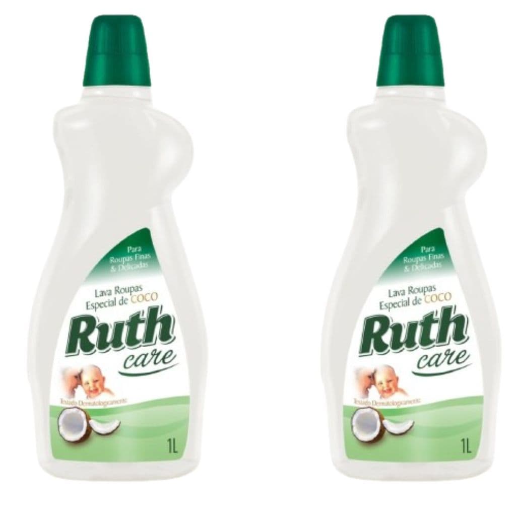 Sabão Líquido Lava Roupas Ruth Care Baby Coco 1L Kit com 2