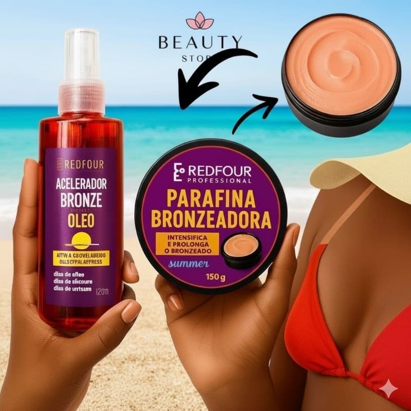 Kit Bronze Spray + Parafina 150g | Acelerador de Bronzeado (Levemente oleoso) - Marquinha Perfeita