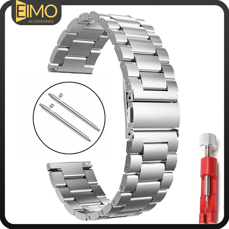 Pulseira 20mm 22mm 18mm De Metal Aço Inoxidável Para Smartwatch Samsung Galaxy Watch 7 6 5 4 /Redmi Watch 5 Active/Lite