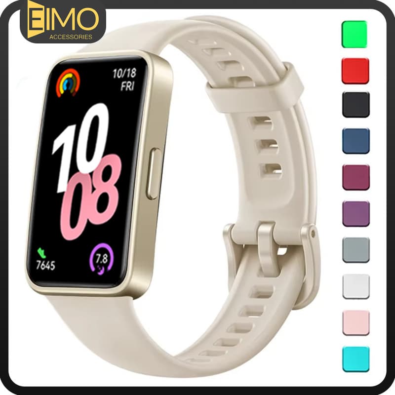 Pulseira De Silicone Para Relógio Smartwatch Huawei Band 10 9 8 7 6/NFC/ 6 Pro/Honor Band 6 7 Strap Band Acessórios