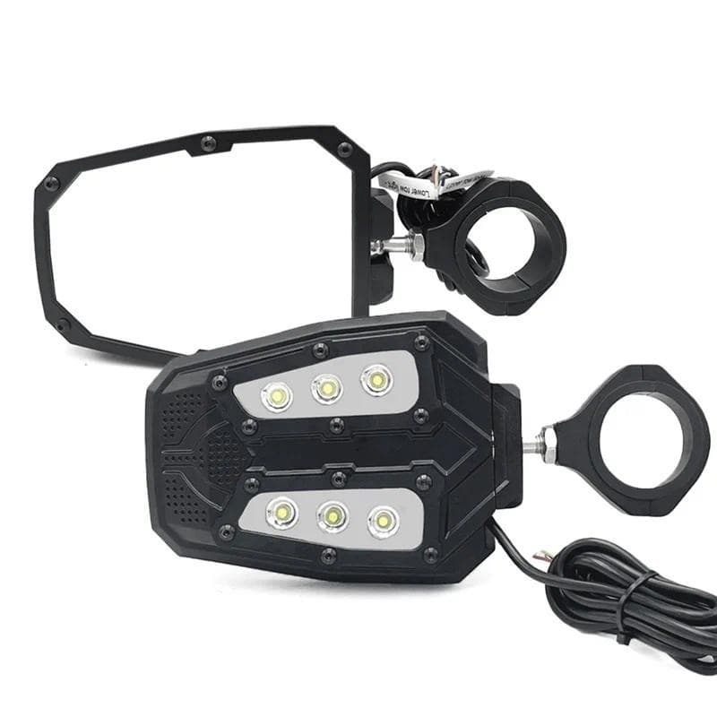 A040-Motocicleta ATV UTV Luzes De Espelho Retrovisor Ajustável 1.75 Polegada Para Pode AM Maverick X3 Polaris RZR S 800 