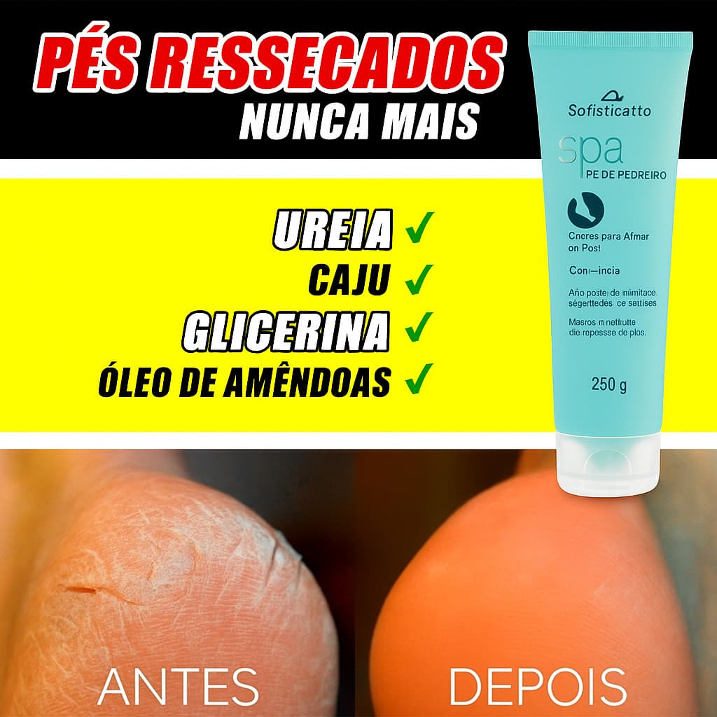 Creme spa dos pés de Pedreiro  para pe rachado pele ressecada Cotovelo Grosso Joelho Grosso Ureia LM