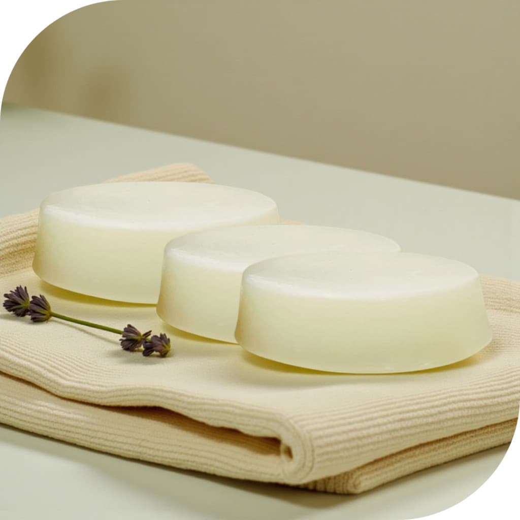 Kit 3 sabonetes de argila branca e lavanda | XÔ MANCHAS! | Natural, vegano e ecológico