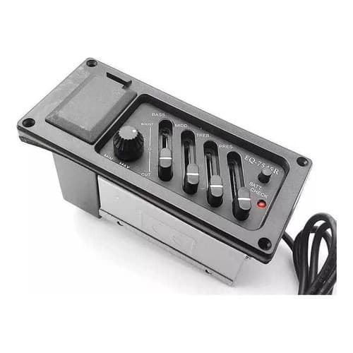 Captador Flat Reto Pre Amp Eq 7545r Violão Eagle Tagima Cor Preto 