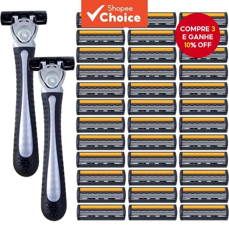 Corta-pelos Manual Amarelo Para Homens, Ideal Para Barbear Suave E Seguro Em 10 Ocasiões diferentes